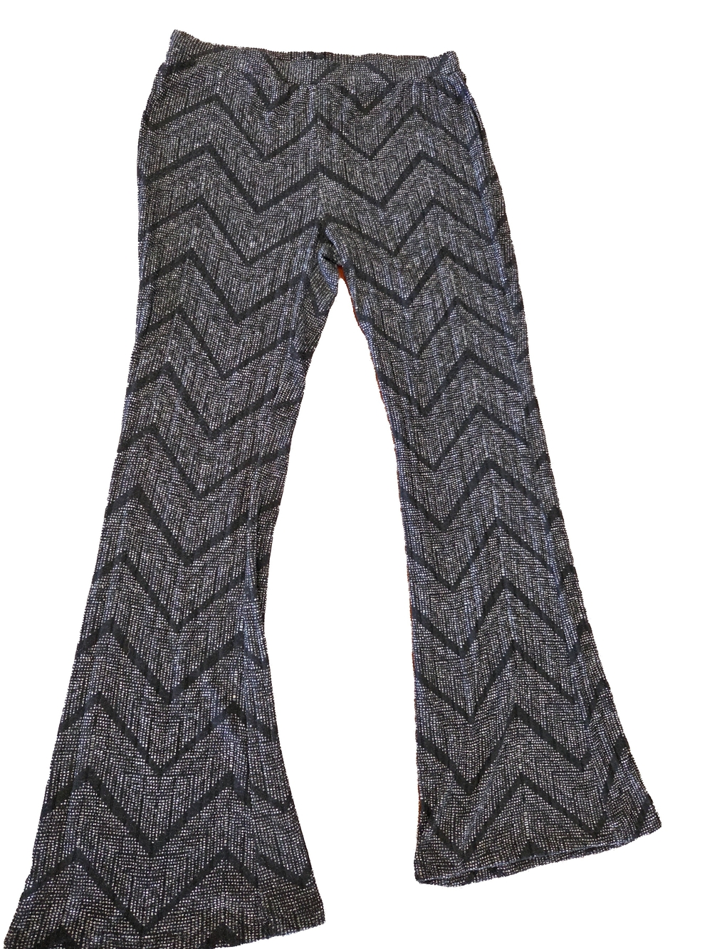 Black Chevron Flare Pants